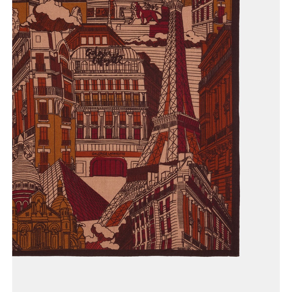 Carré sabrine paris laine et soie marron, GALERIES LAFAYETTE
