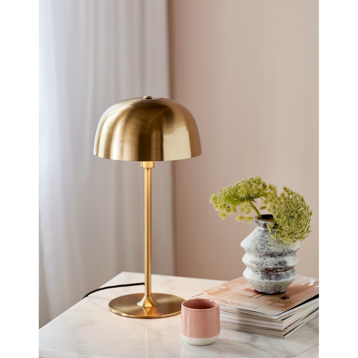 Lampe à poser forme champignon en métal, CERA doré, NORDLUX