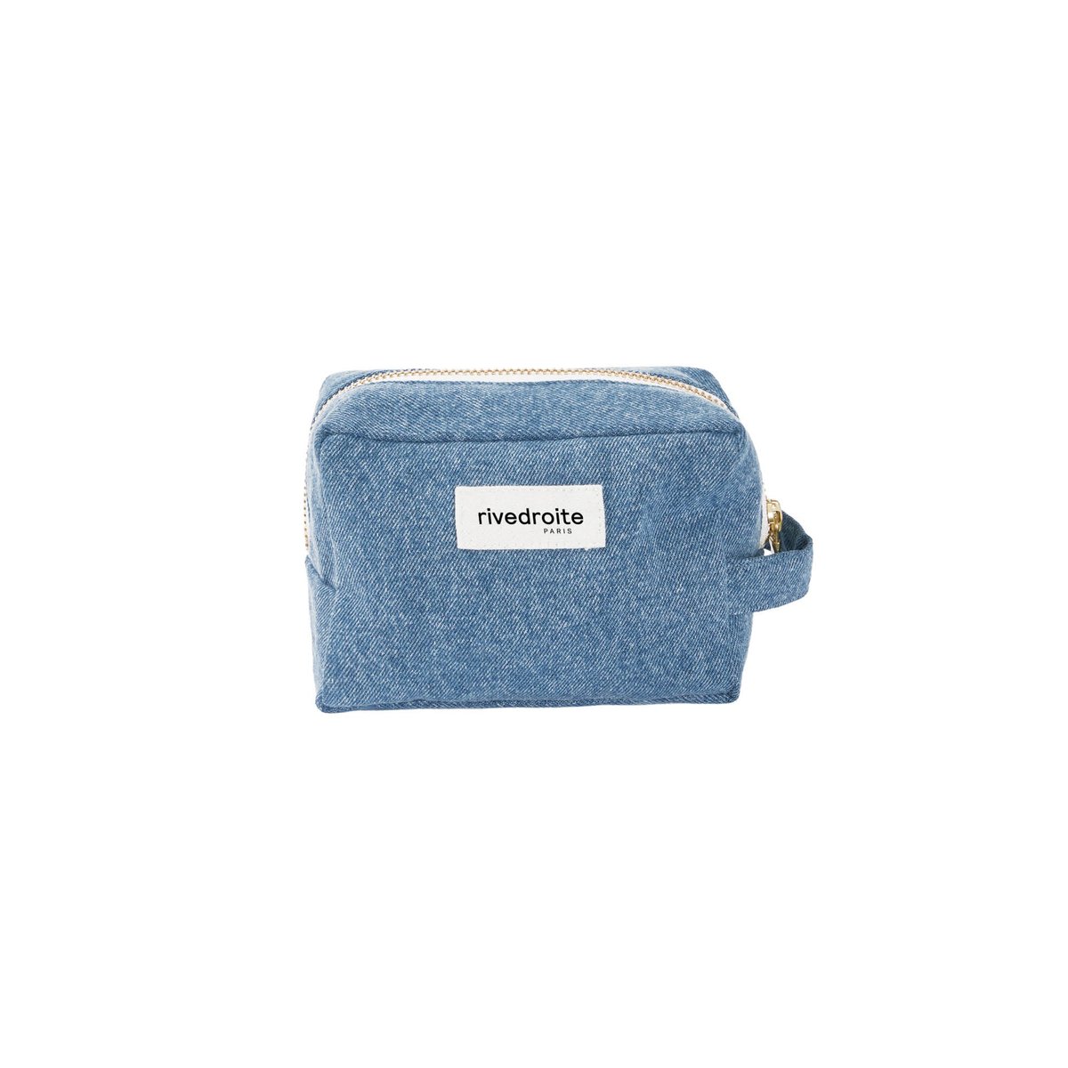 Trousse de toilette denim zippée TOURNELLES denim délavé, RIVEDROITE