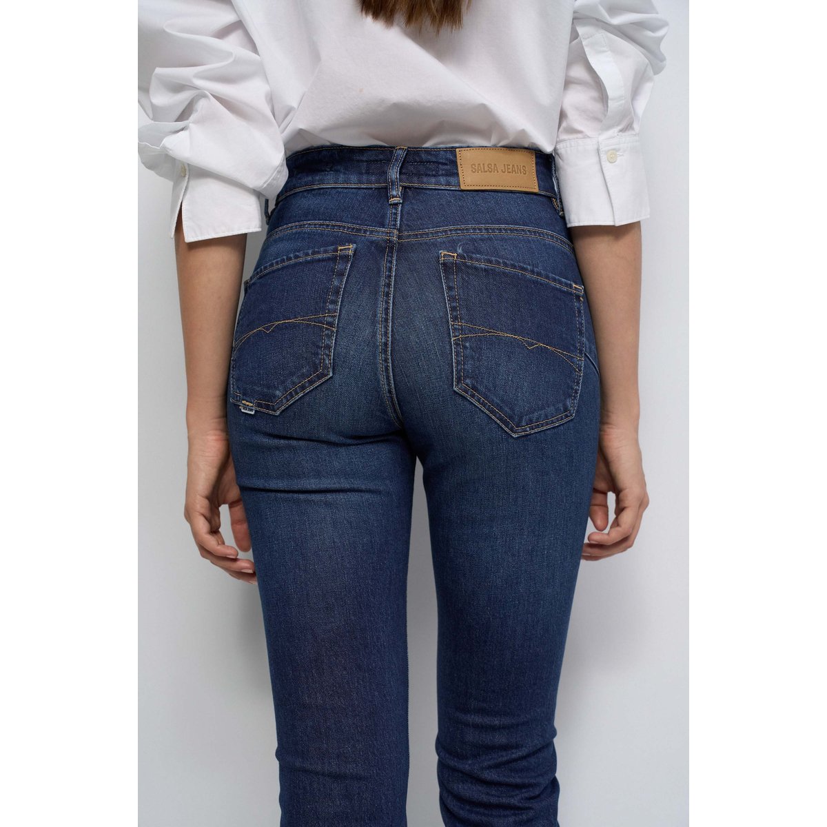 JEAN FAITH PUSH IN CROPPED SLIM bleu denim, SALSA JEANS