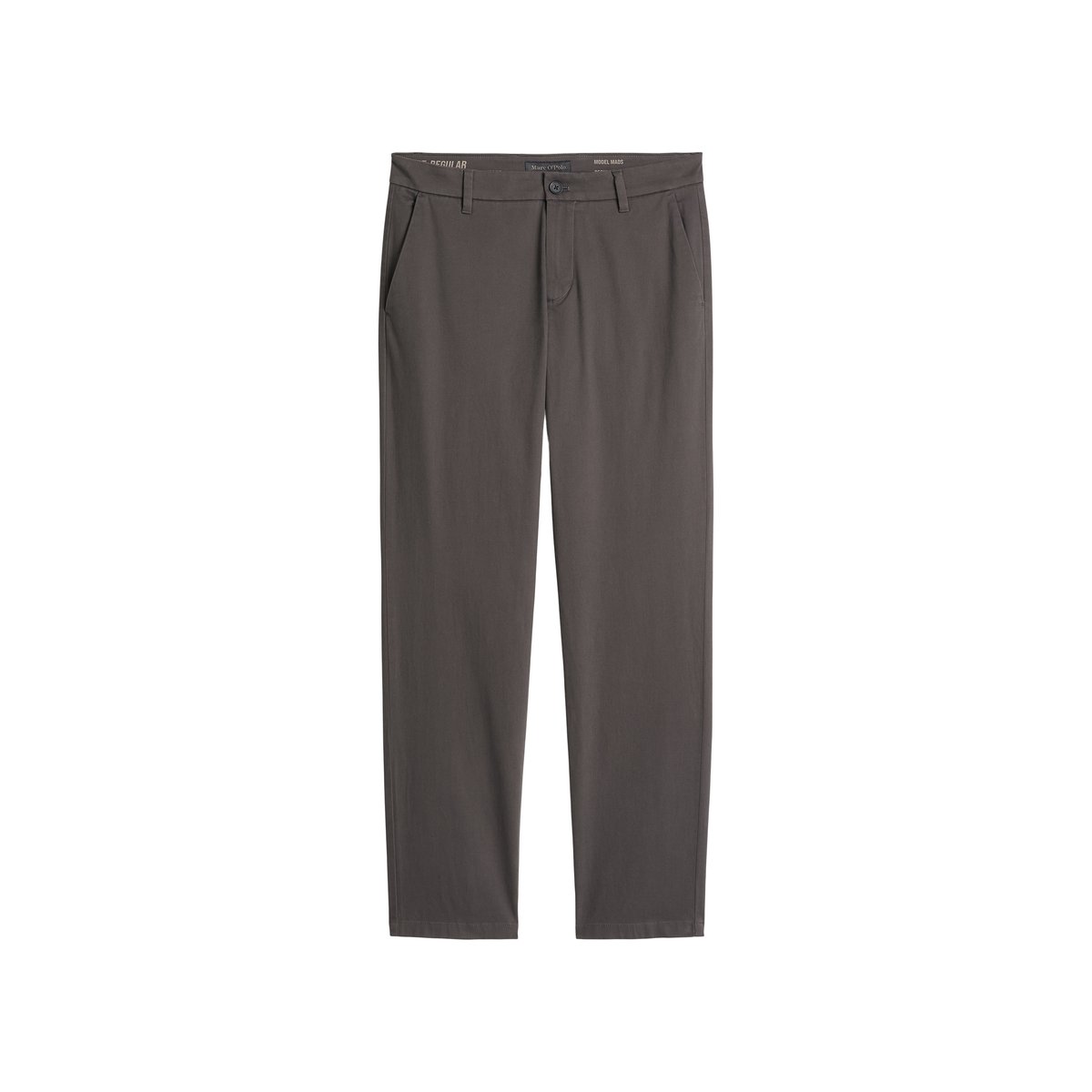 Chino modèle Mads, coupe classique en mélange de coton bio doux gris, MARC O'POLO