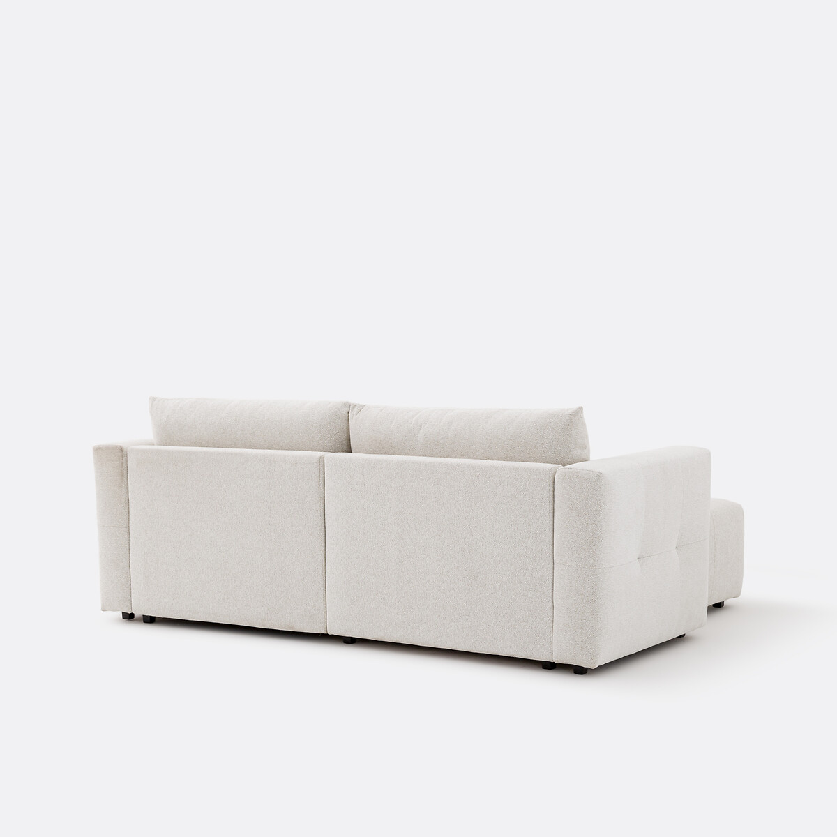 Umkehrbares Ecksofa, umwandelbar, 3-Sitzer, aus melierter Chenille, MASI ecru, LA REDOUTE INTERIEURS