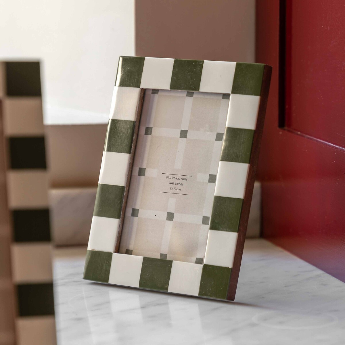 4x6" Caino Checkerboard Photoframe green, ÉDITÉ