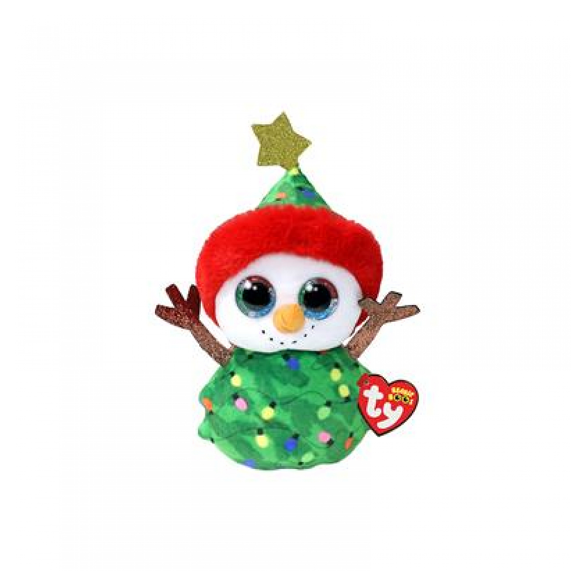 Beanie boo s small bonhomme de neige - Sapin de Noel vert, TY
