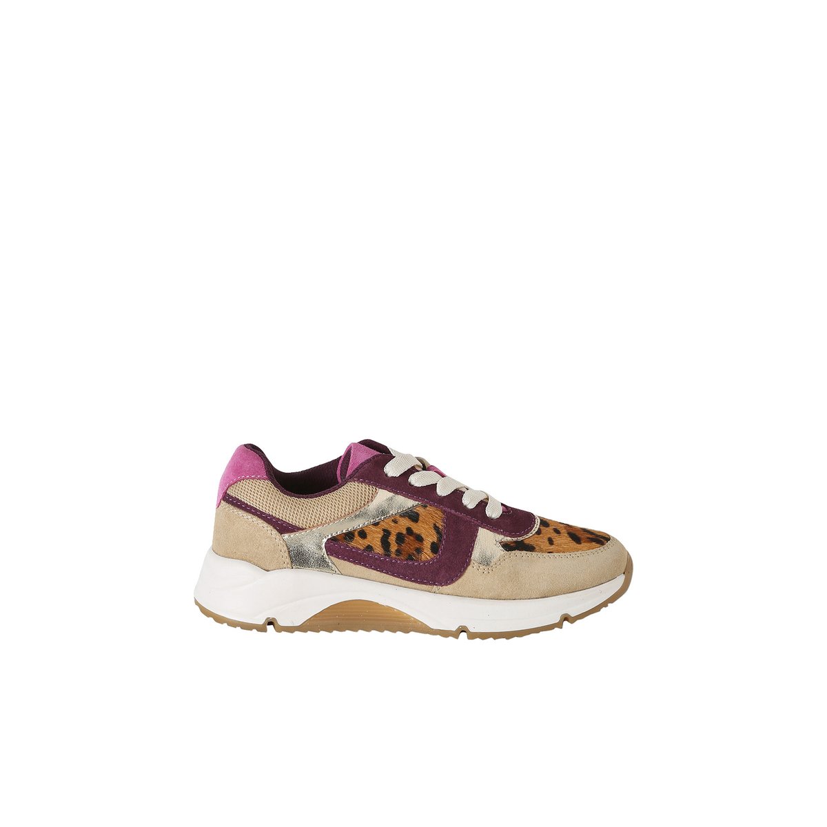 Basket cuir a lacets beige, VERTBAUDET