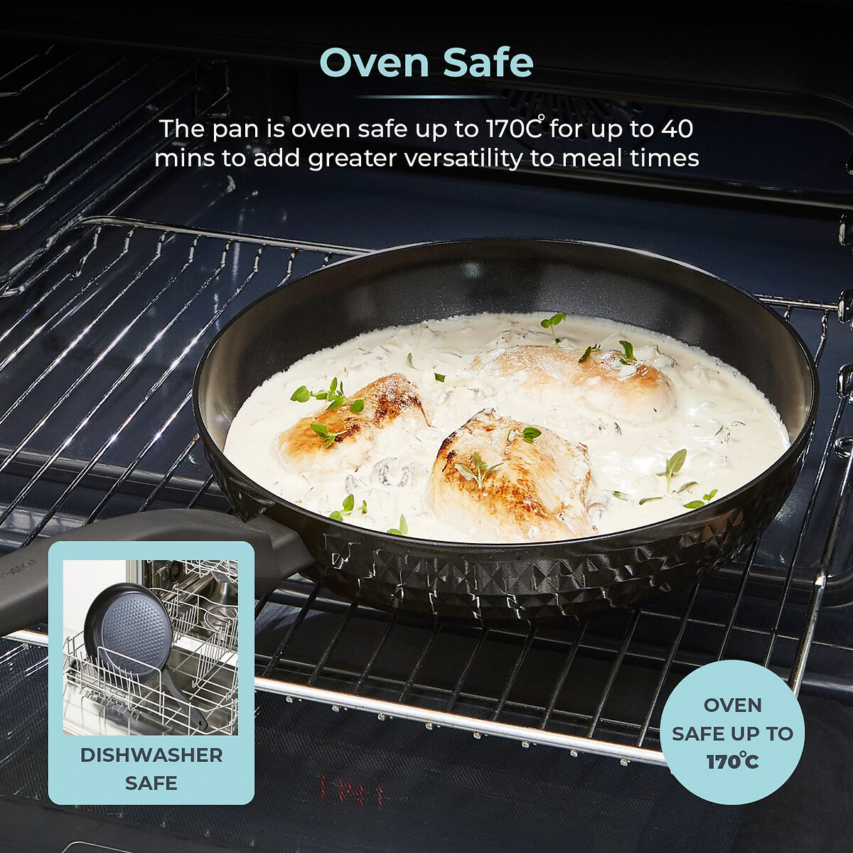 28cm Diamo Frying Pan with Black Diamond Coating black, TOWER