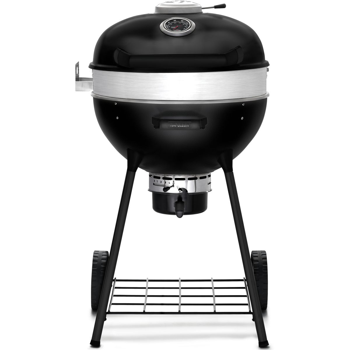 Barbecue charbon Pack Kettel Pro 57cm noit mat + plancha couleur unique, NAPOLEON