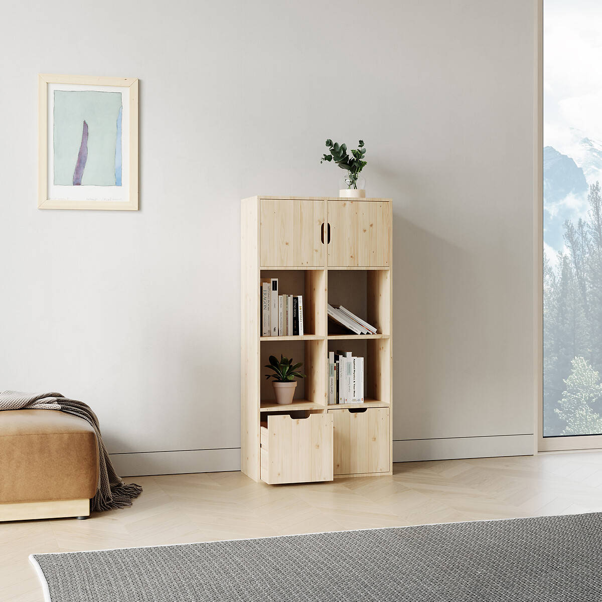 Shelf in massive wood - Germain 4X2 untreated pine, EUROPE & NATURE