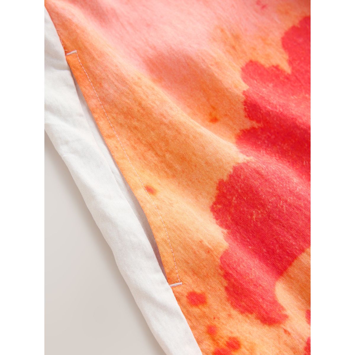 Robe caraco mi-longue à col carré en lin collection kew, imprimé palmier rouge/orange, NEXT