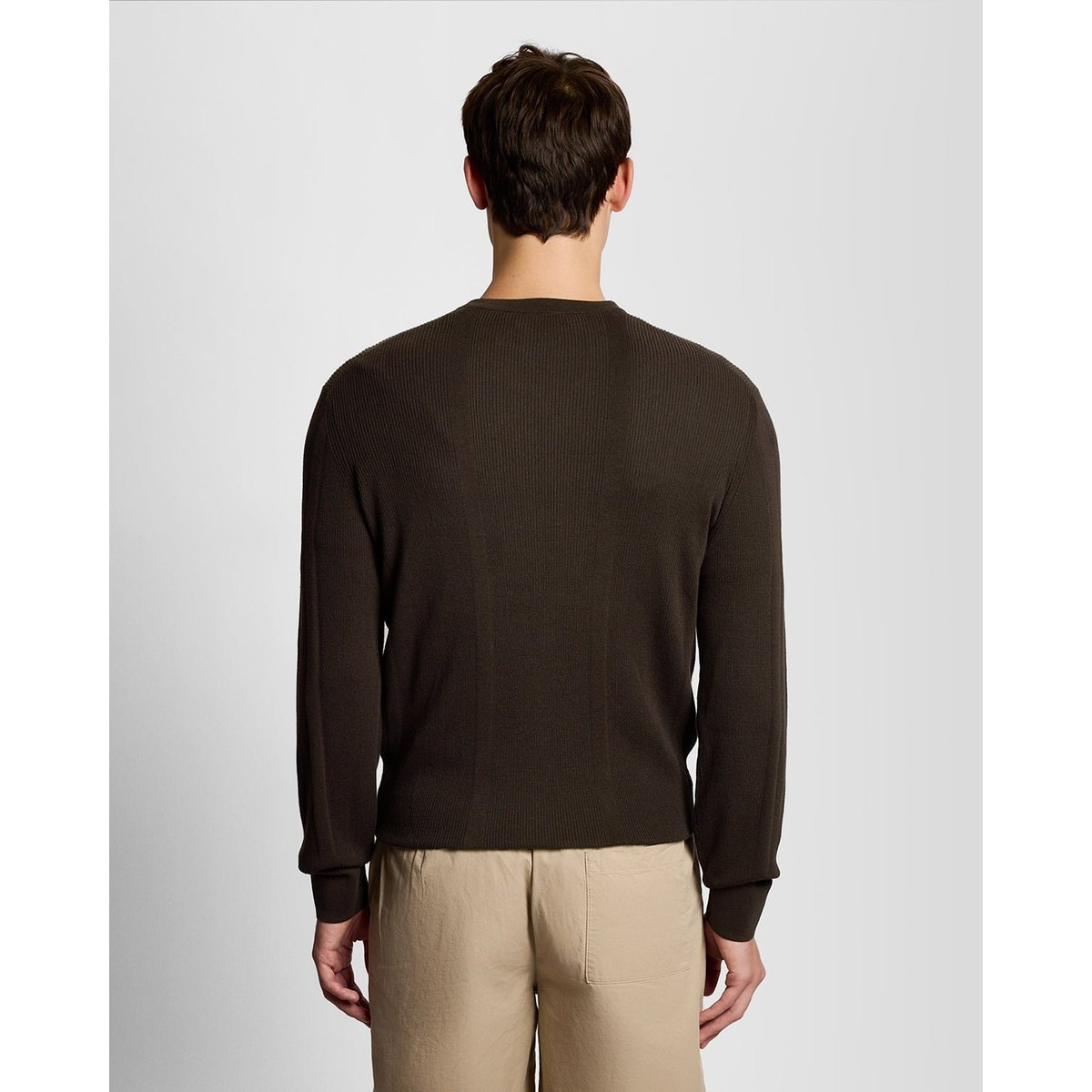 Pull en coton et  maille noir licorice, LYLE & SCOTT
