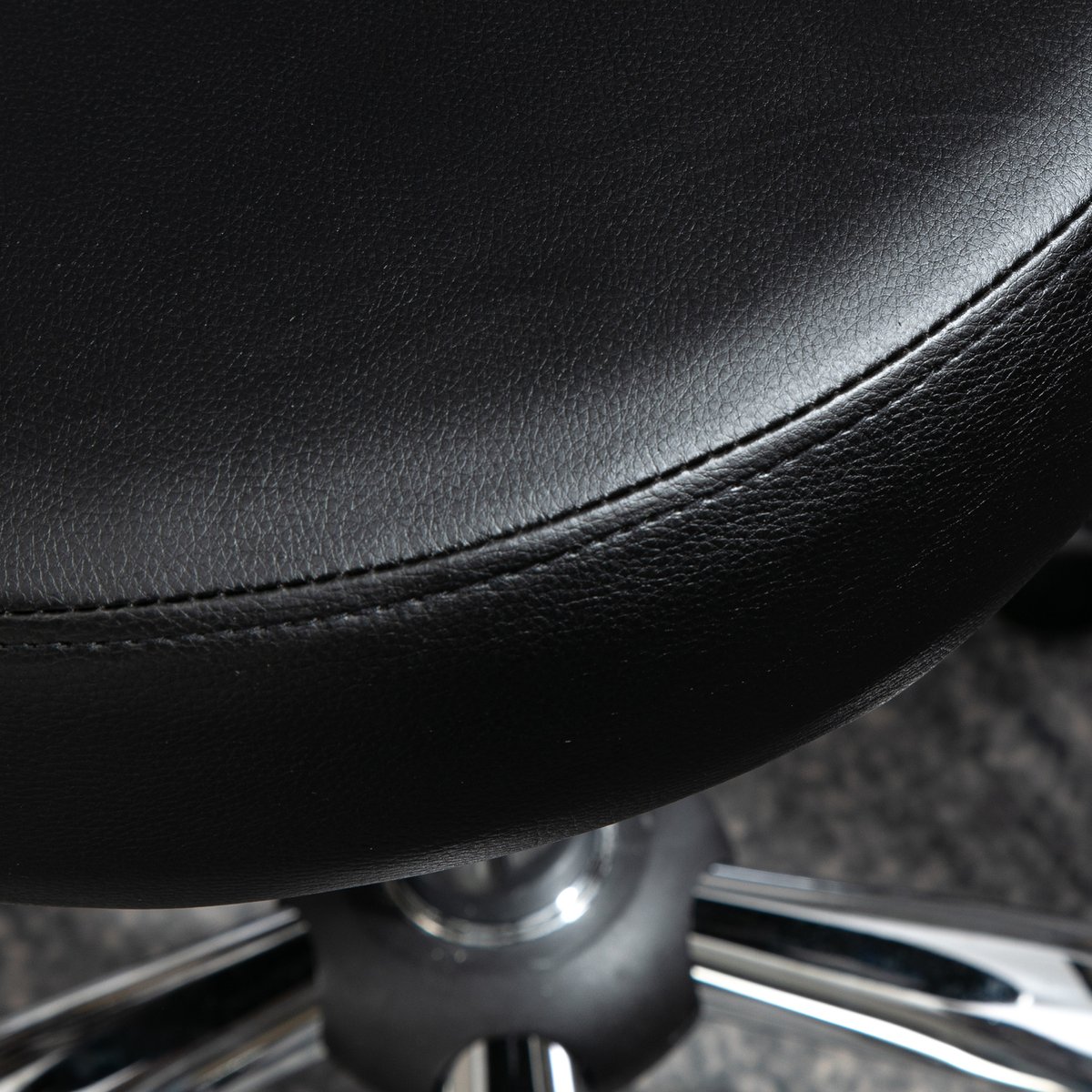 Tabouret de salon Revêtement synthétique PU noir, argent, HOMCOM