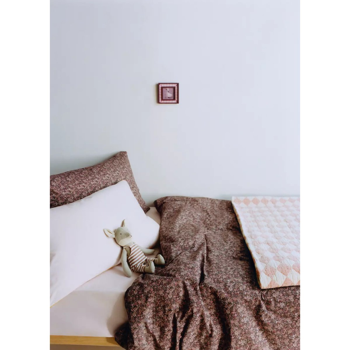 Housse de couette 100 % coton floral Lit 90 cm prune, MANGO HOME