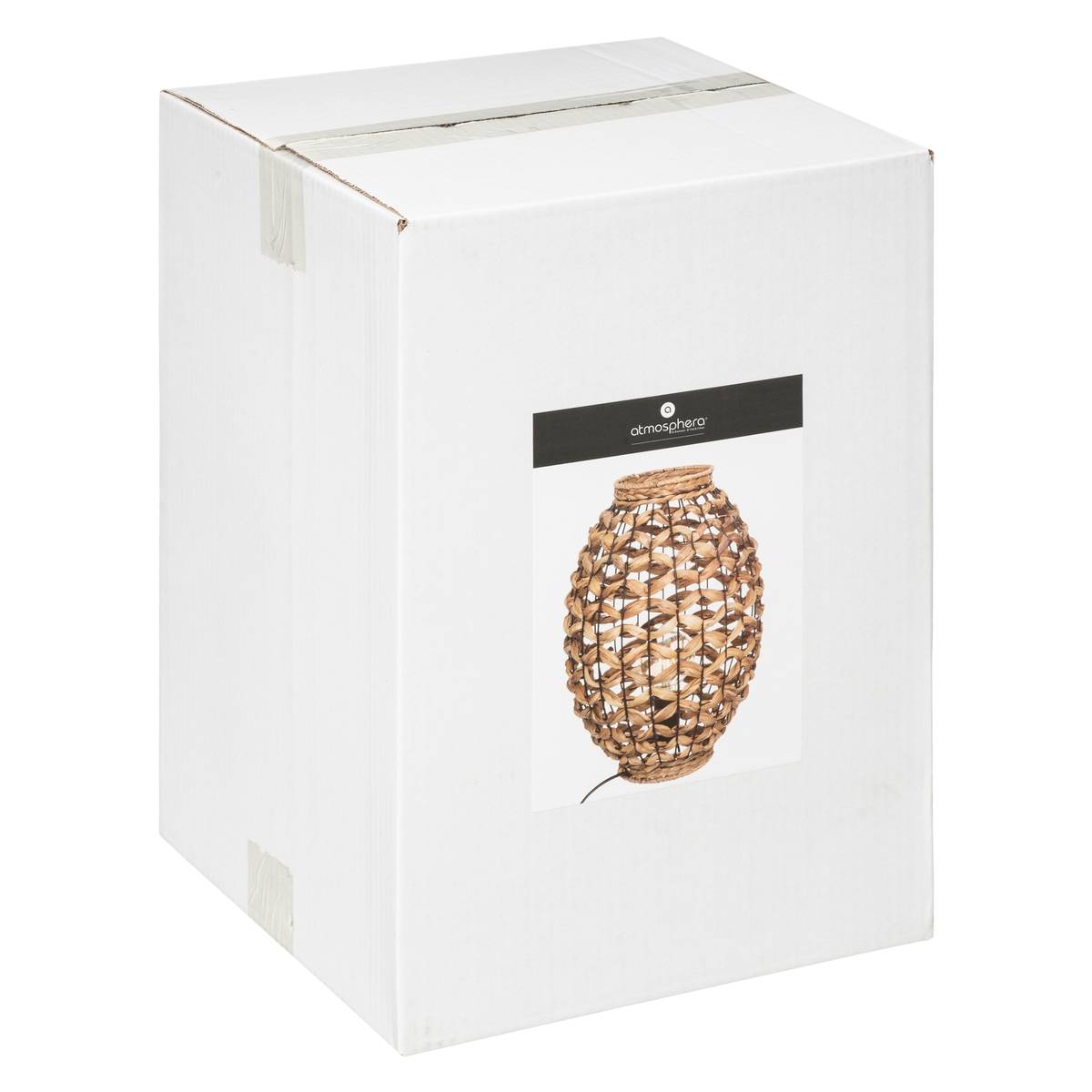 Lampe à poser en jacinthe d'eau tressée SAND beige, ATMOSPHERA