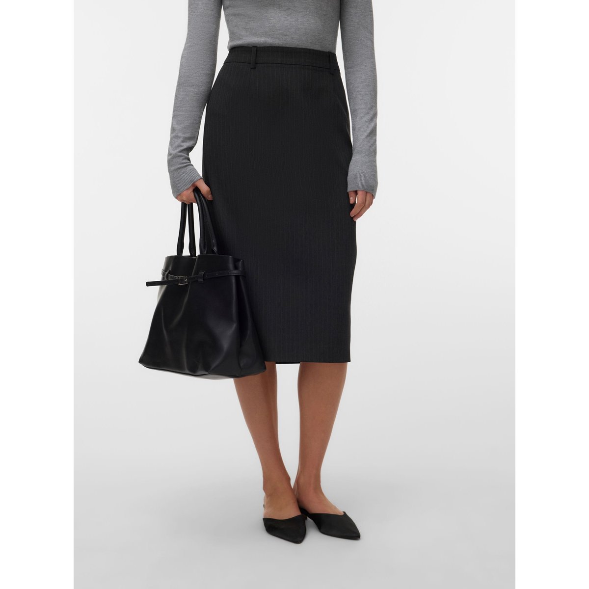 Jupe Crayon dark grey melange, VERO MODA