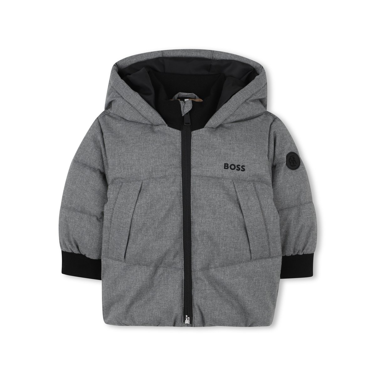 Veste à capuche gris chine, BOSS KIDSWEAR