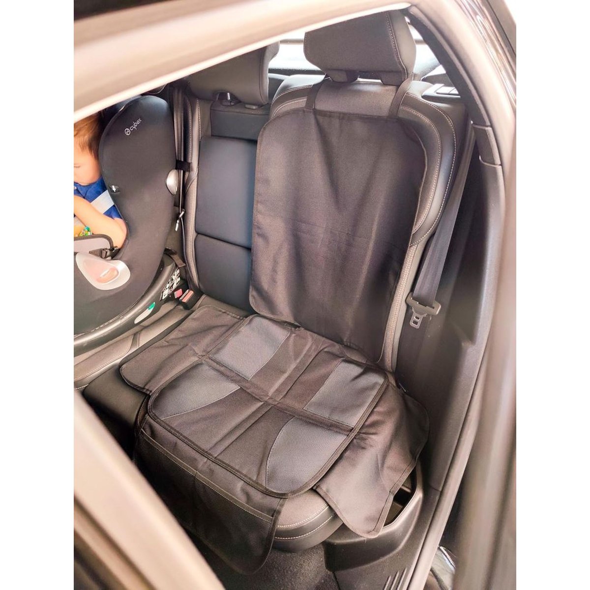 Protection de siège voiture avec ailettes couleur unique, TINEO