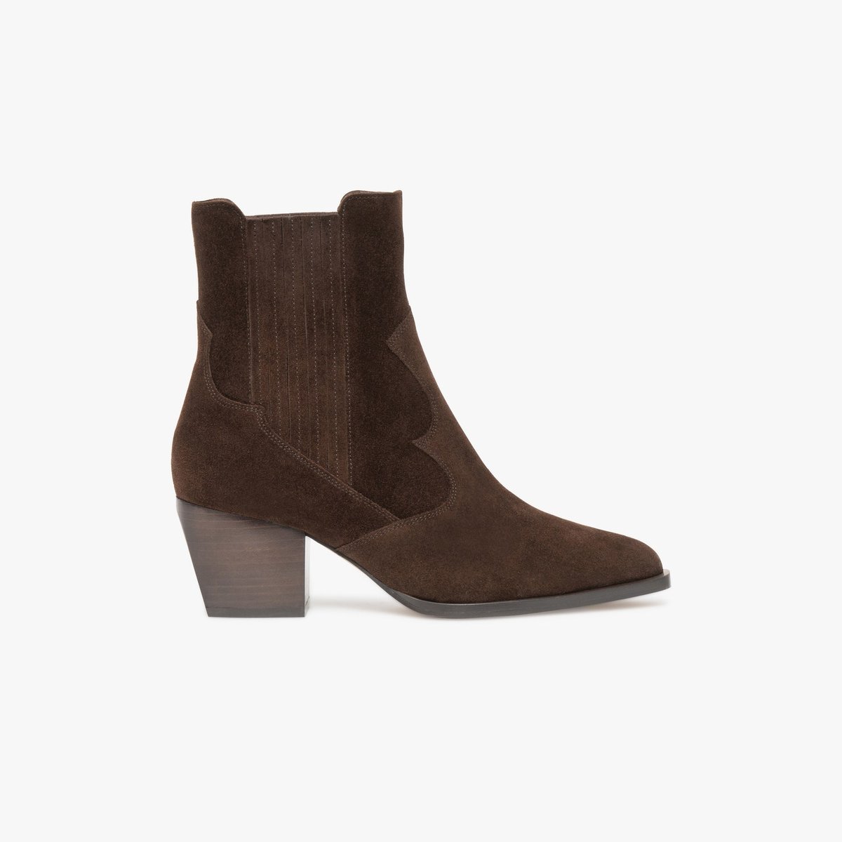 Boots À Talon en cuir MICKA marron chocolat, BOCAGE