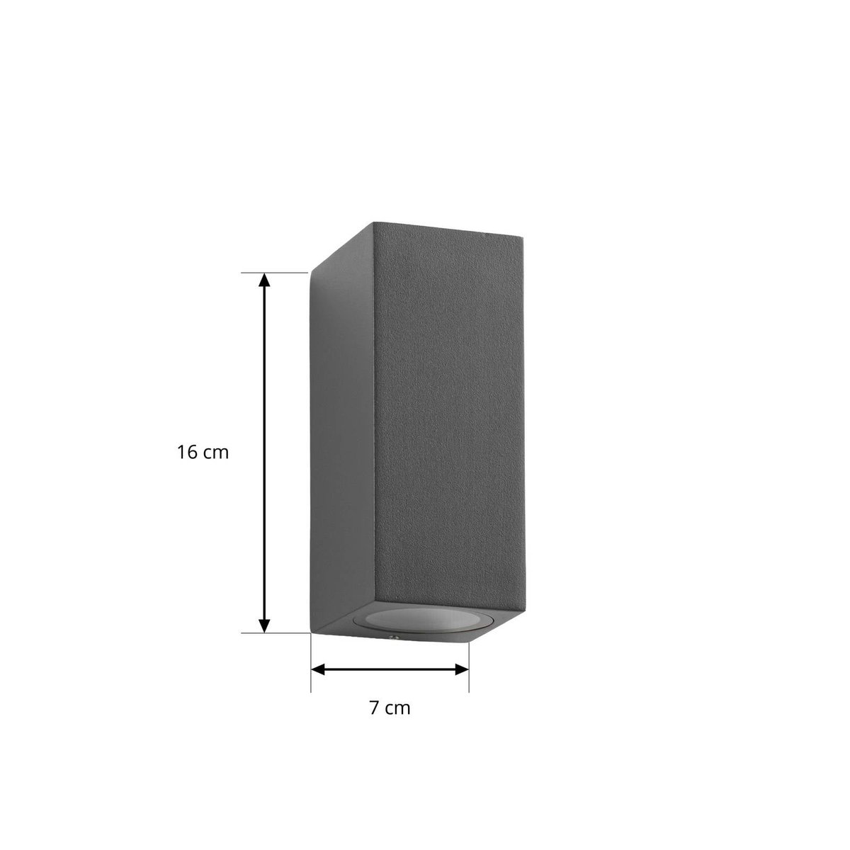 Applique extérieure en aluminium moderne anthracite, LUCANDE