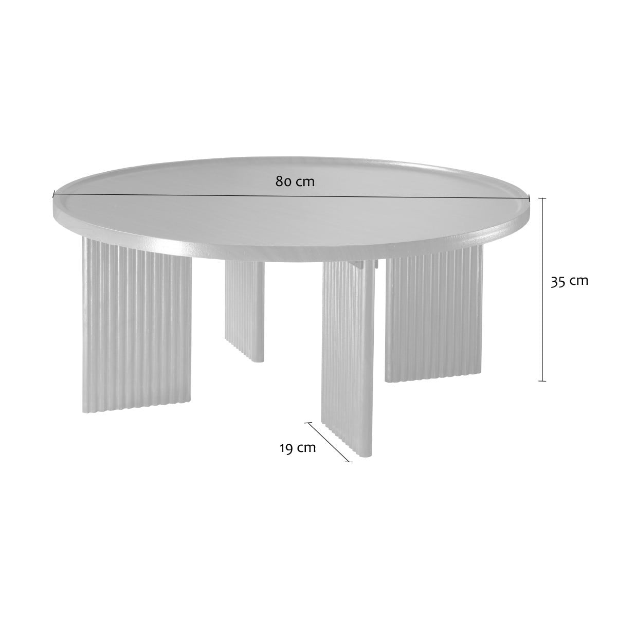 Table basse ronde decor noyer NAIA bois foncé, CALICOSY