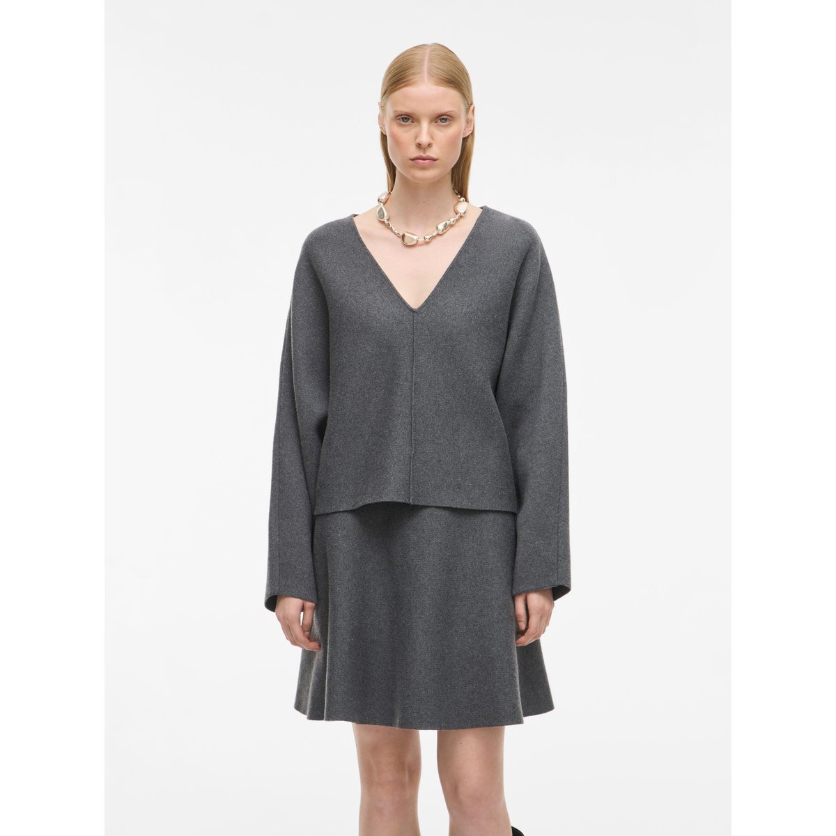 Pull En Maille dark grey melange, ROUGE EDIT
