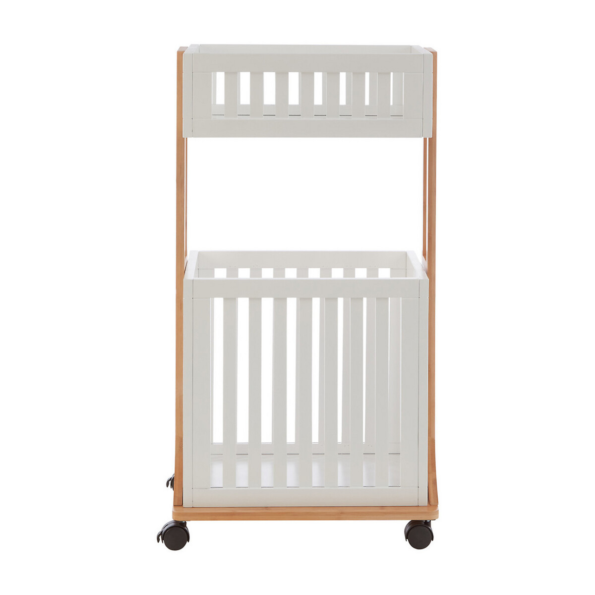 Scandi 2-Tier Bathroom Storage Trolley white, SO'HOME