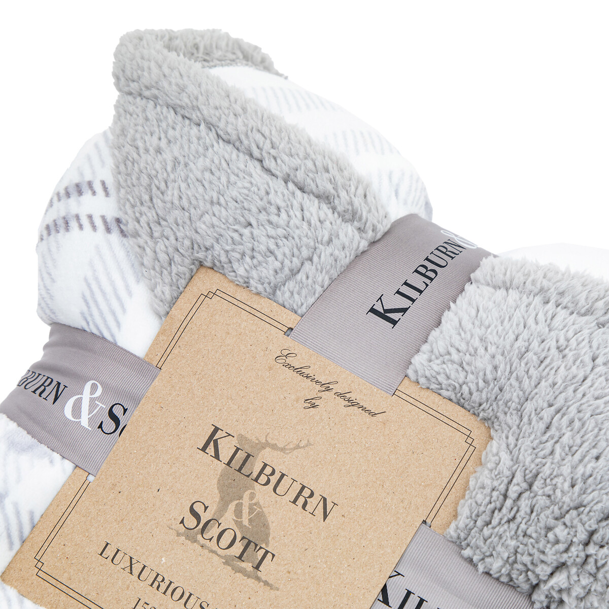Sherpa Fleece Throw 152x177cm grey, SO'HOME