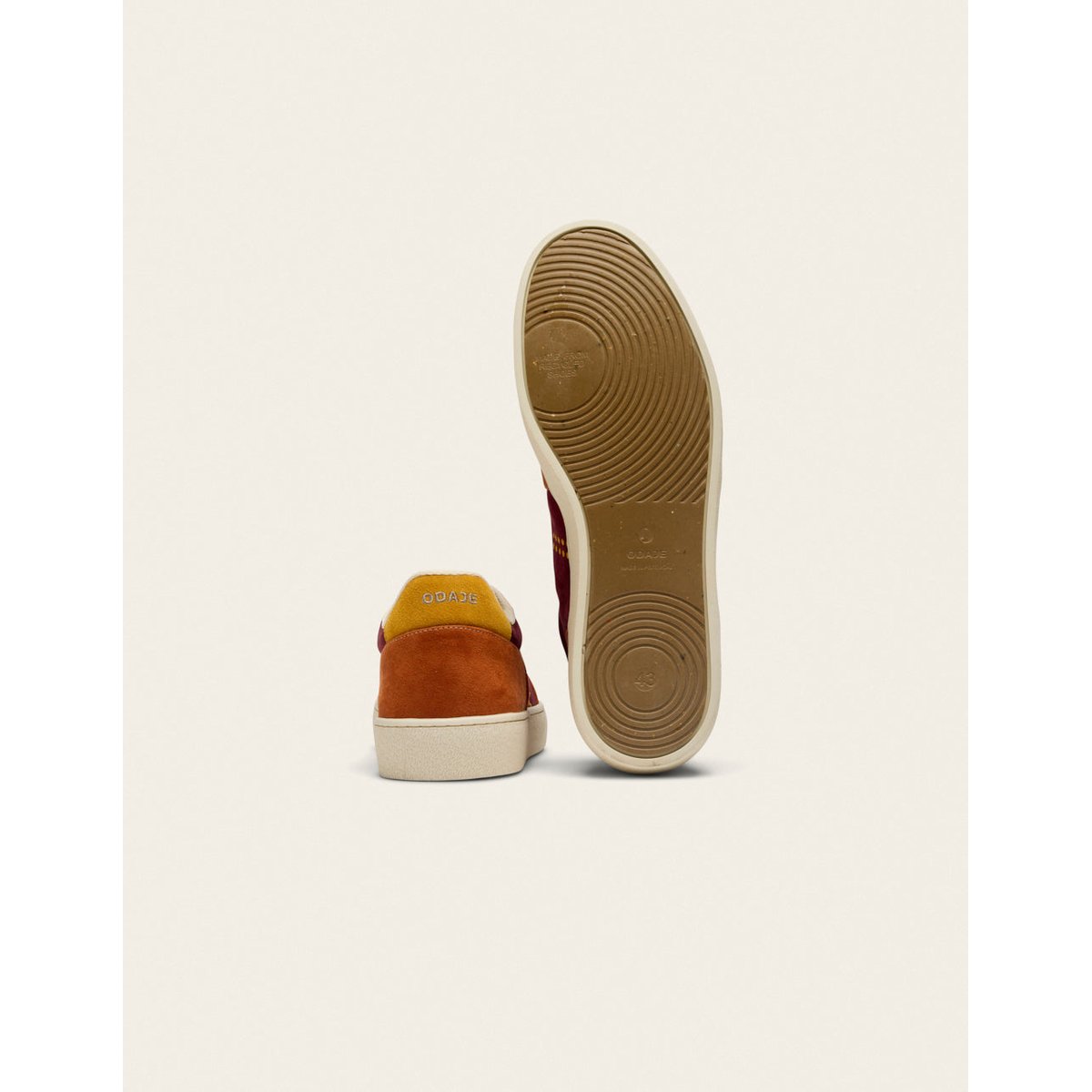 Baskets basses ARTHUR brique taupe moutarde, ODAJE