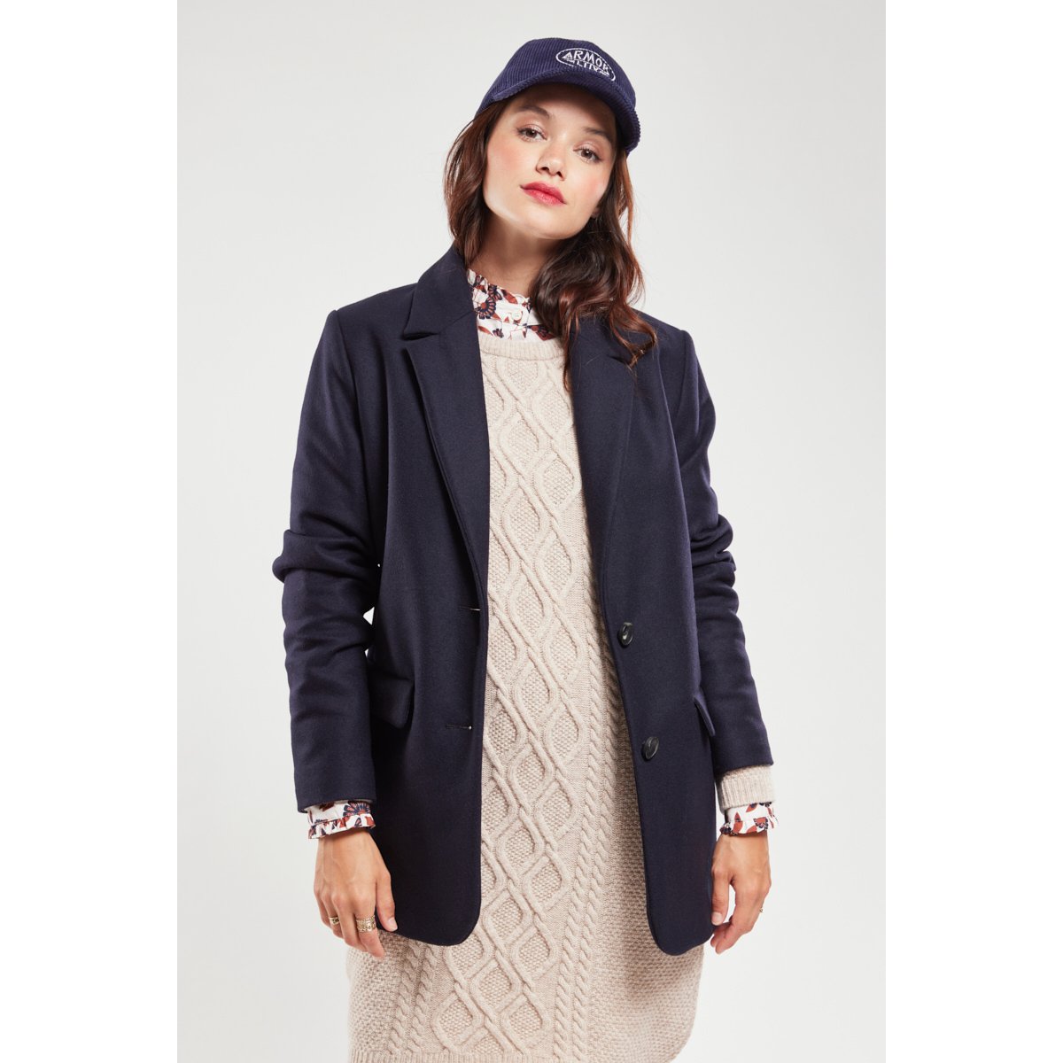 Veste blazer en drap de laine seal, ARMOR-LUX