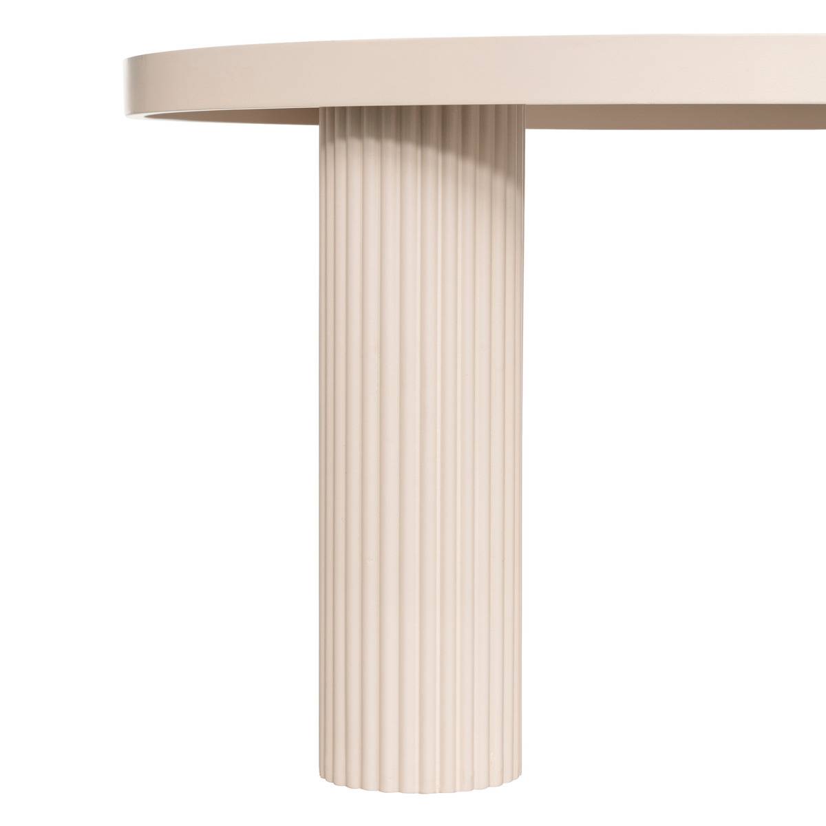 Table basse ronde piètement cannelé TELLA ivoire, ATMOSPHERA