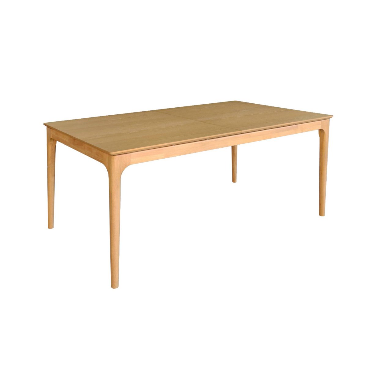 Table à manger rectangulaire extensible bois d'hévéa et placage frêne 6-8 places ELENA naturel, SWEEEK