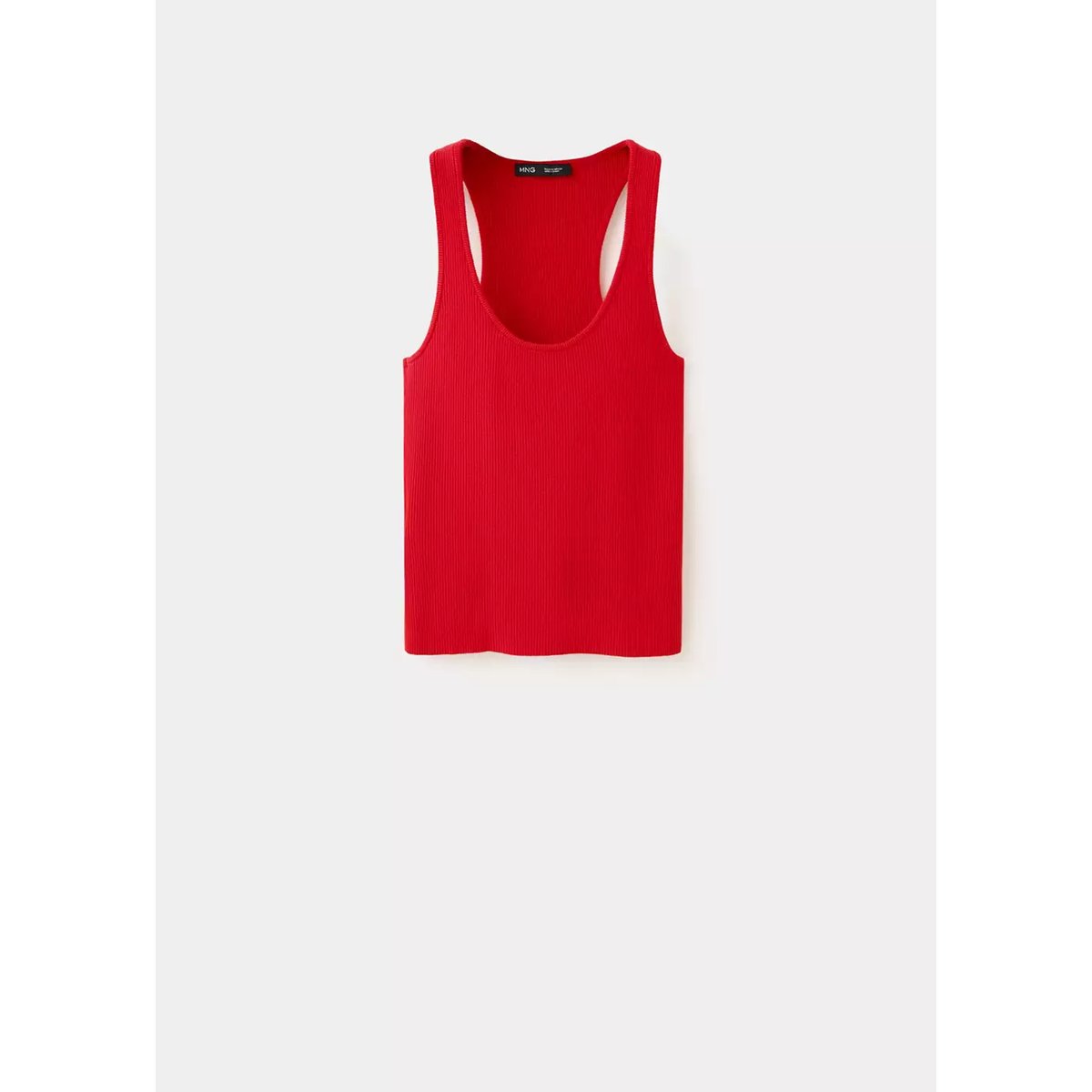 Top côtelé ajusté rouge, MANGO