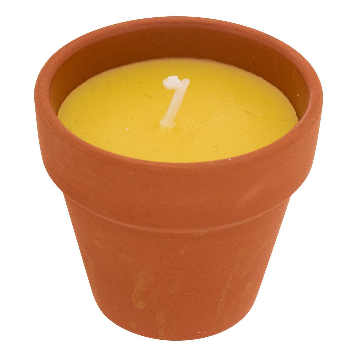 Lot de 6 bougies 39g parfumées à la citronnelle pot en terre cuite TERRY terracotta, ATMOSPHERA