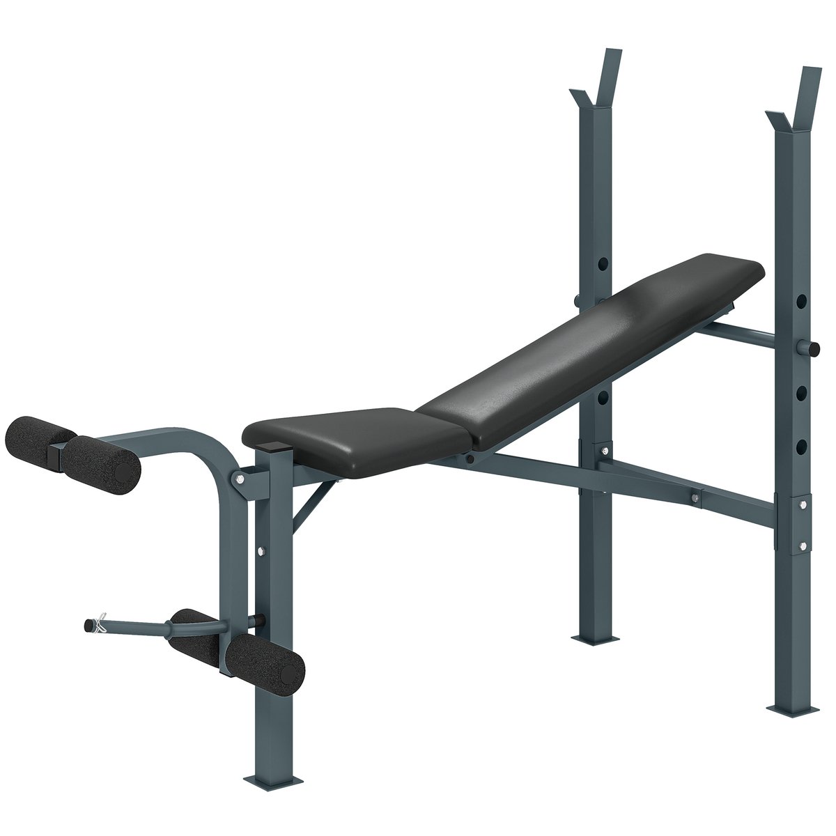 Banc de musculation Acier Noir gris, HOMCOM