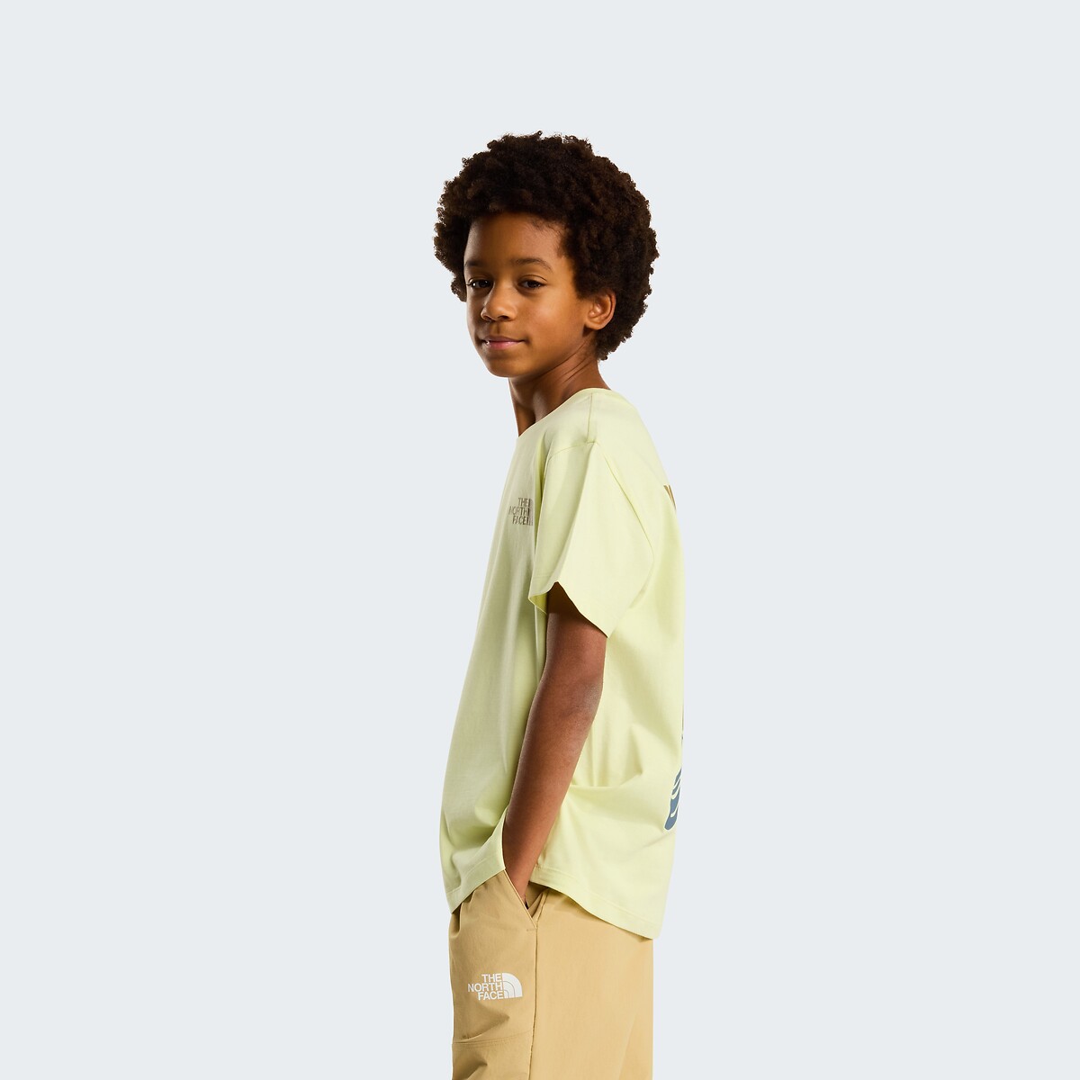 Short Sleeve T-Shirt with Print On Back yellow, THE NORTH FACE