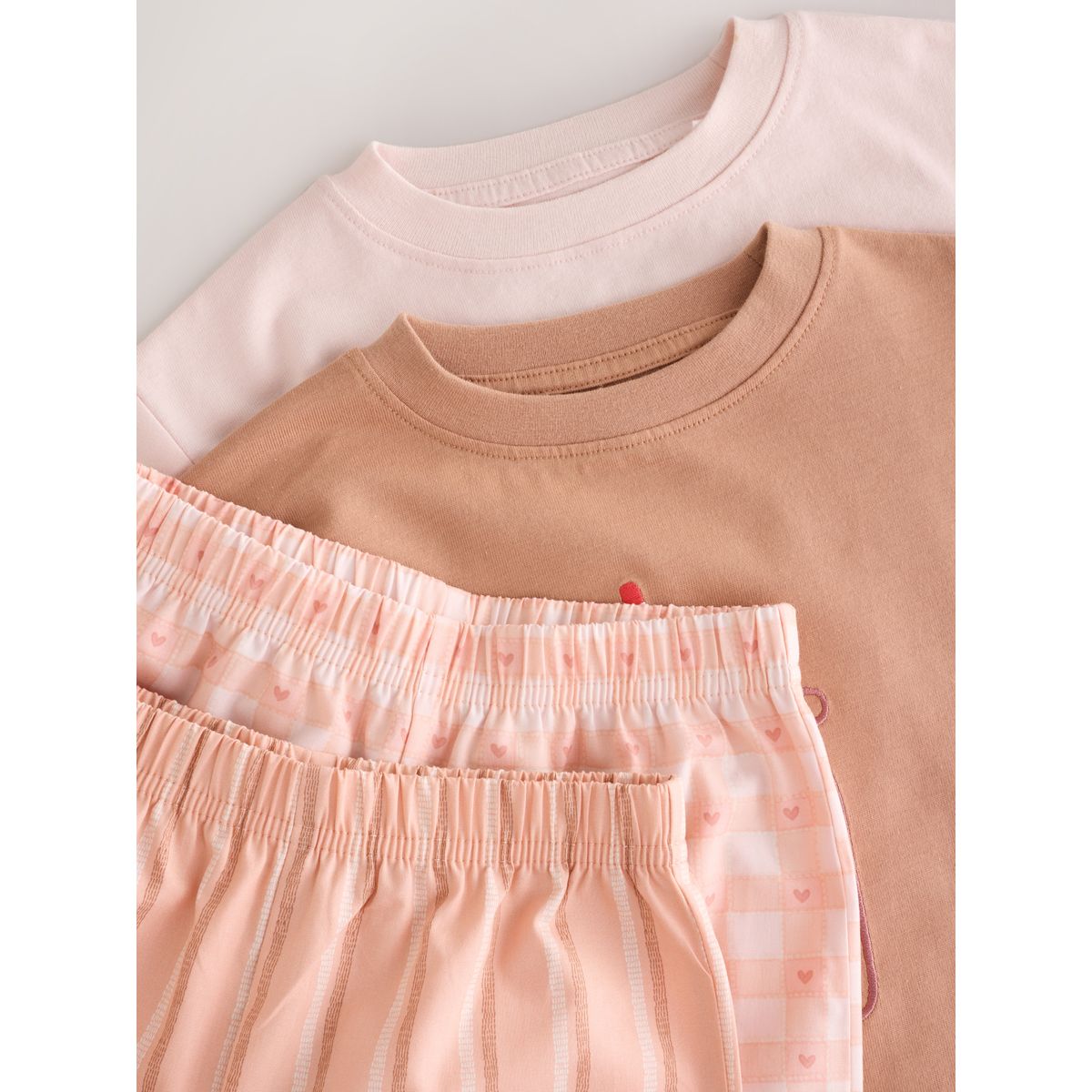 Pyjama large tissé, lot de 2 rose/oatmeal, NEXT