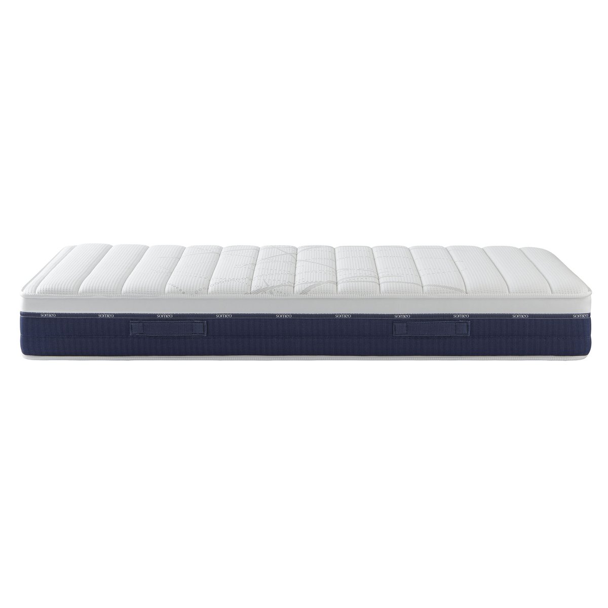 Ensemble matelas ressorts et mémoire de forme, sommier et pieds Rêve 600 blanc, SOMEO