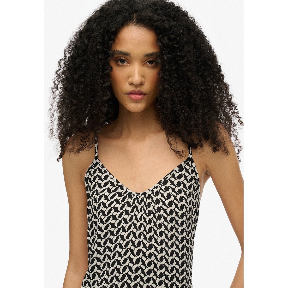 Maxi Cami Dress black print/white, SUPERDRY