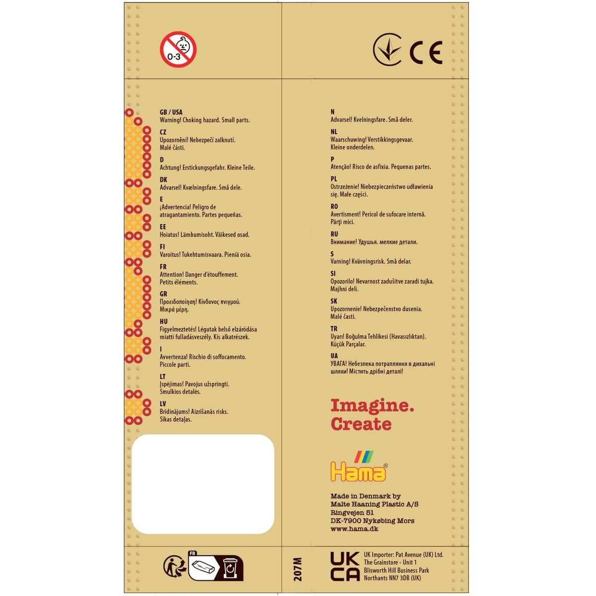 Sachet 1000 perles plastique Midi paillettes rouge, HAMA