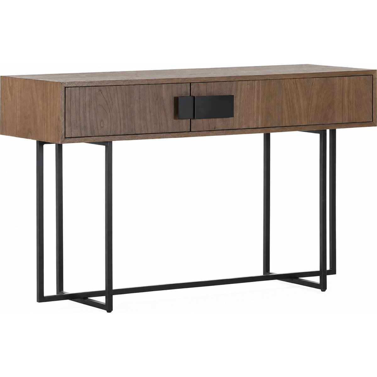 Console en bois d'orme et fer noyer et noir mat, RECOLLECTION