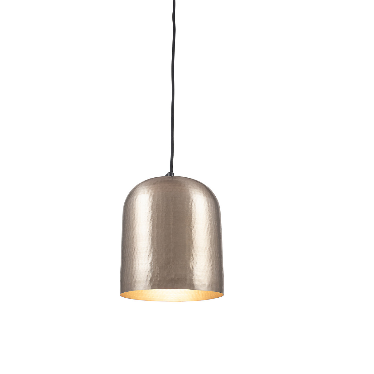 Koa Hammered Dome Pendant Light in Antique Brass silver-coloured, SO'HOME