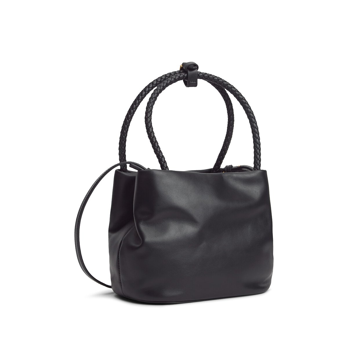 Sac seau en cuir de vachette, MARINA BUCKET noir, TOMMY HILFIGER