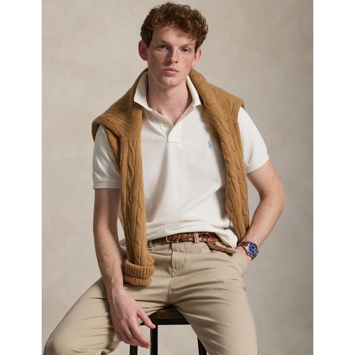 Iconic Polo Shirt in Cotton Pique cream, POLO RALPH LAUREN