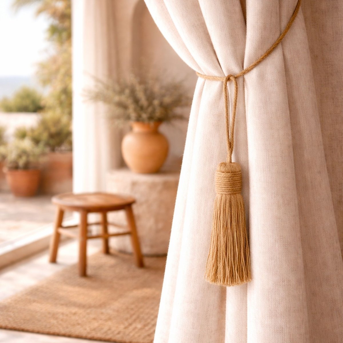 Embrasse pompon naturel -  LOJI beige, HOME MAISON