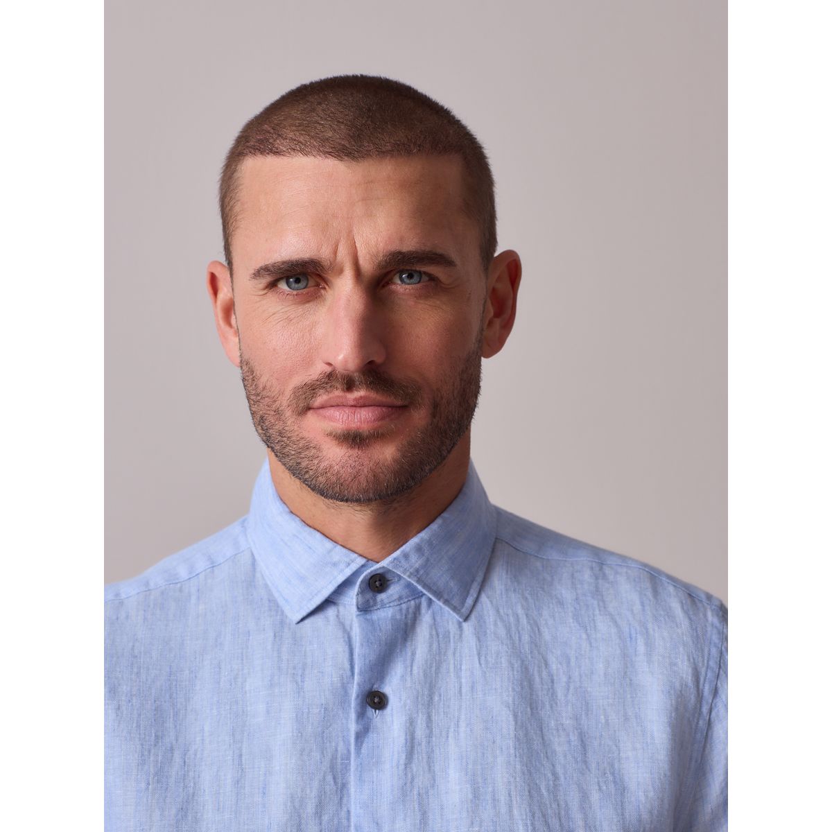 Chemise lin texturé à manches courtes Signature bleu, NEXT