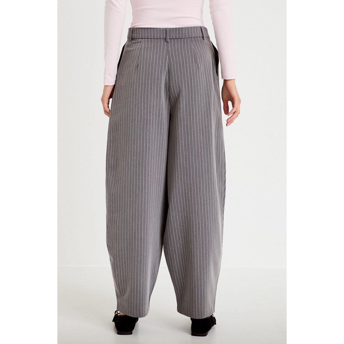 Pantalon barrel taille basse gris, CACHE CACHE