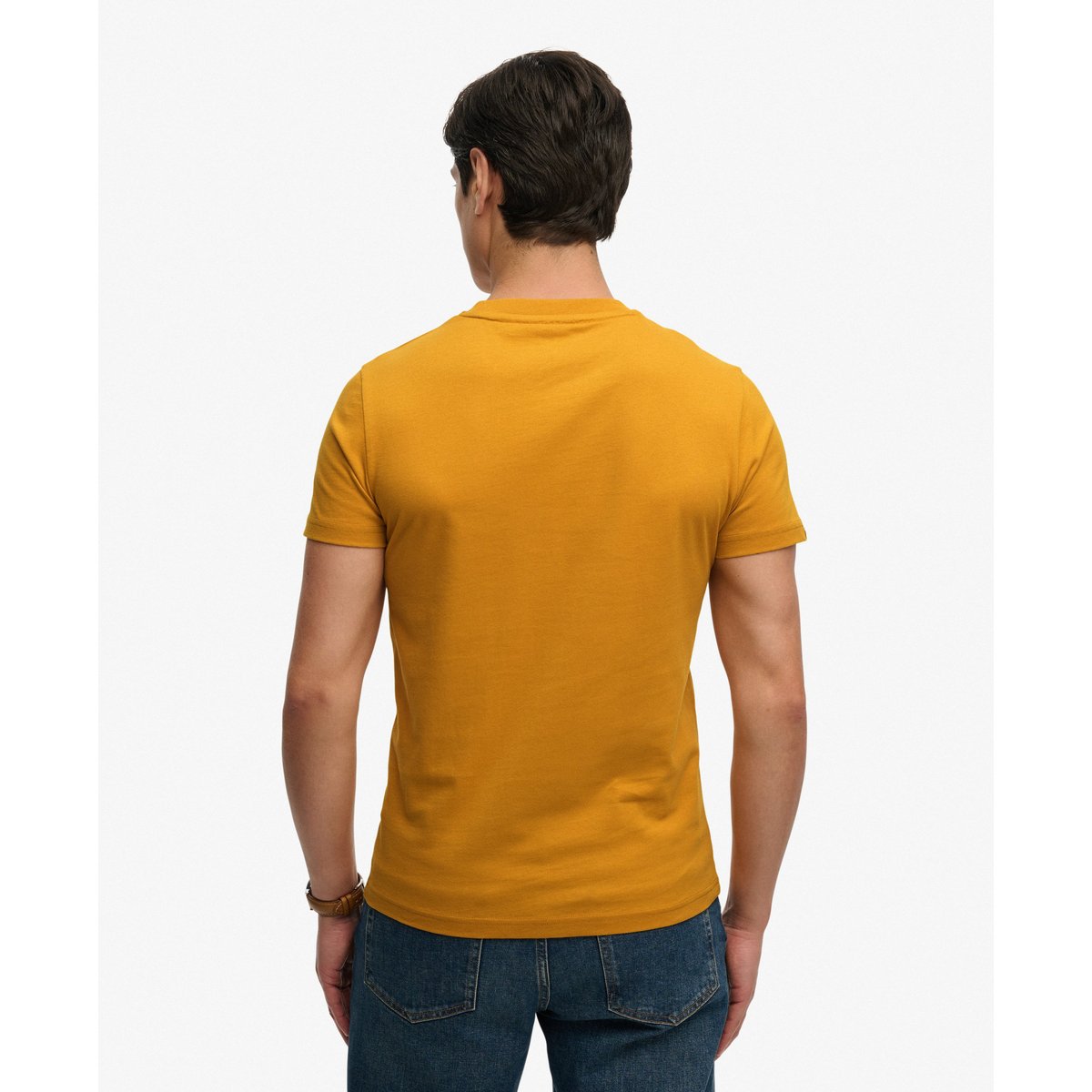 T-shirt Essential Company Logo Brodé marron ocre denim co, SUPERDRY