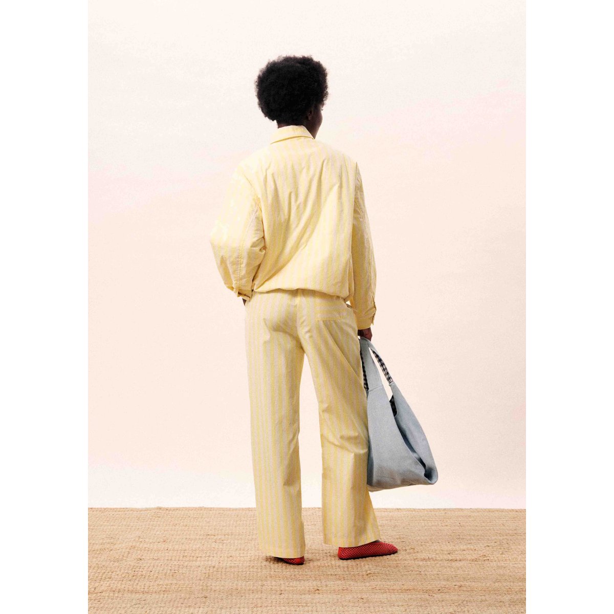 Pantalon en coton MIRA jaune beurre, FRNCH