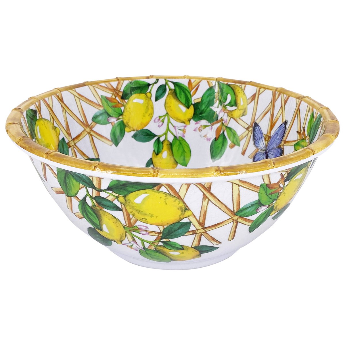 Saladier profond Capri 25 cm citrons jaunes - collection carpi, LES JARDINS DE LA COMTESSE