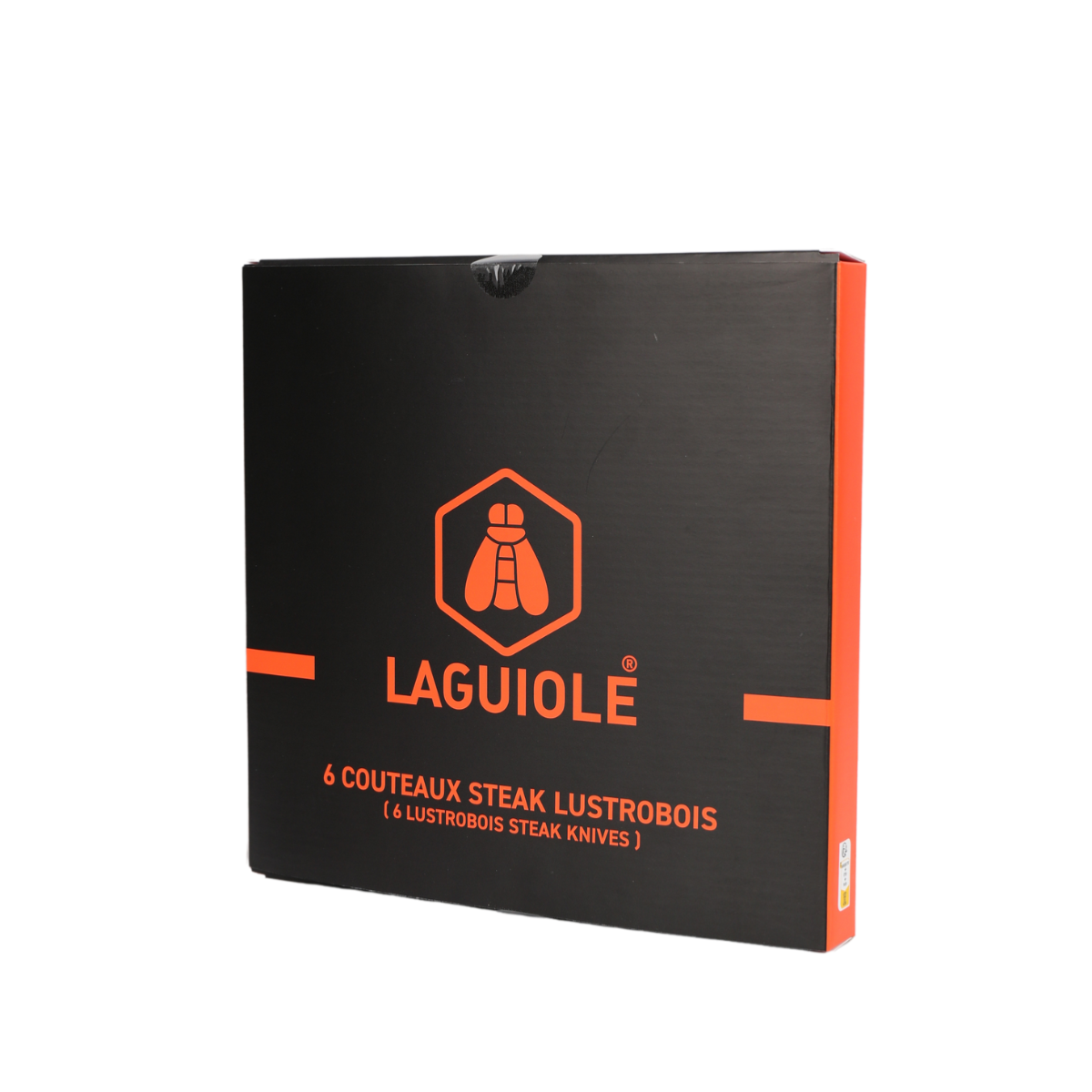 Set de 6 couteaux à steak en acier noir - "Lustrobois" couleur unique, LAGUIOLE CUISSON