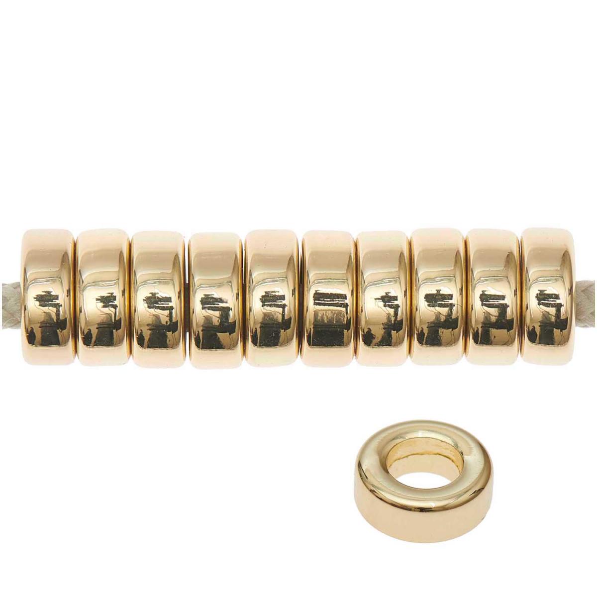 Itoshii pack de 10 perles ponii anneau dore couleur unique, RICO DESIGN